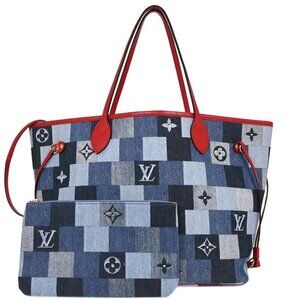 Louis Vuitton Monogram Denim Neverfull MM Shoulder Tote Bag M44981 116458